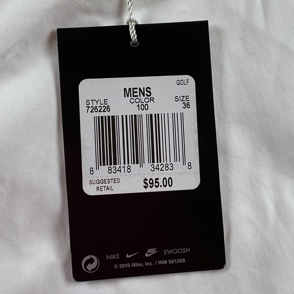 NEW Nike Tiger Woods Collection Mens Golf Shorts White Standard Fit Size 36 - Picture 5 of 11